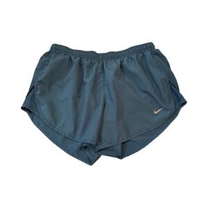 Nike Women’s Dri-FIT Tempo Running shorts in a teal or blue-green color